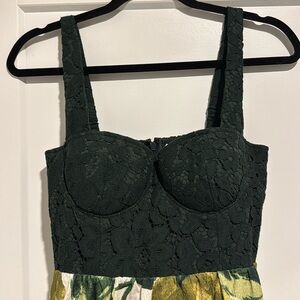 TUCKERNUCK Giverny Gardens Maria Green Floral Midi Dress Wedding Size 6